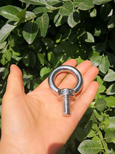 Image of Lifting Eye Bolts 304 Stainless Steel Heavy Duty Screw Bolt Male Thread Machinery Shoulder Lifting Ring Eye Bolt with Lock Nuts and Flat Washers,2Pcs (M10)