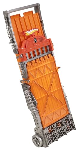 Hot Wheels Toy Car Track Set with Lights, Sounds & 6 1:64 Scale Vehicles, Super 6-Lane Raceway, 8-foot Track that Rolls Up for Storage (Amazon Exclusive)