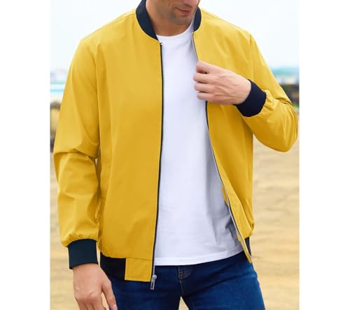 Men‘S Jacket Lightweight Full Zip Casual Jackets Windbreaker Travel Work Coat3