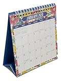 2020 Monthly Standing Desk Calendar Floral Border