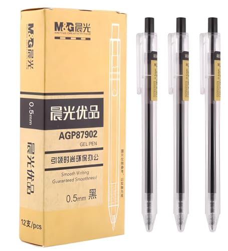Bolígrafos Retráctiles de Gel M&G AGP87902, Punta 0.5mm, 12 Unidades, Tinta Negra miniatura 2