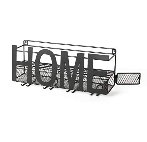 SODUKU Wall Mounted Metal Wine Rack - Wine Rack Wall Mount Wine Bottle Holder 4 Long Stem Glass Holder & Wine Cork Storage Home