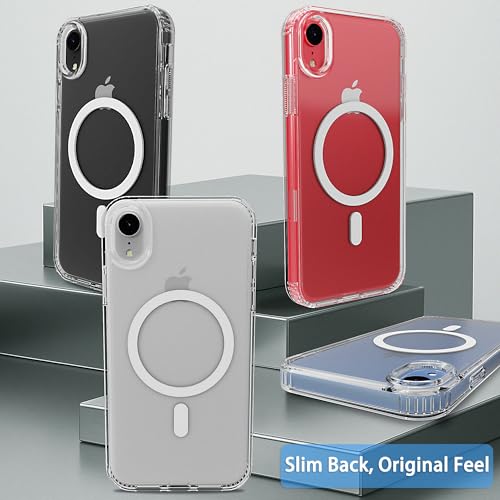 Image of Magnetic iPhone XR case,Compatible with Magsafe, Military-Grade Protection,Slim Translucent Matte Shockproof with Anti-Scratch Anti-Fingerprint Phone Cover (Transparent, iPhone XR)
