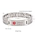 EnerMagiX Titanium Medical Alert Bracelet for Men Women, Type 2 Diabetes, High Blood Pressure, Blood Thinner, Hypoallergenic, 8.46inch Wristband
