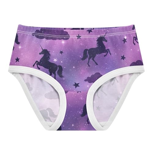 Cotton Girls Underwear Toddler Purple Unicorns Galaxy Sparkling Stars Girl Panties Cute Flower Briefs Undies Kids 2t