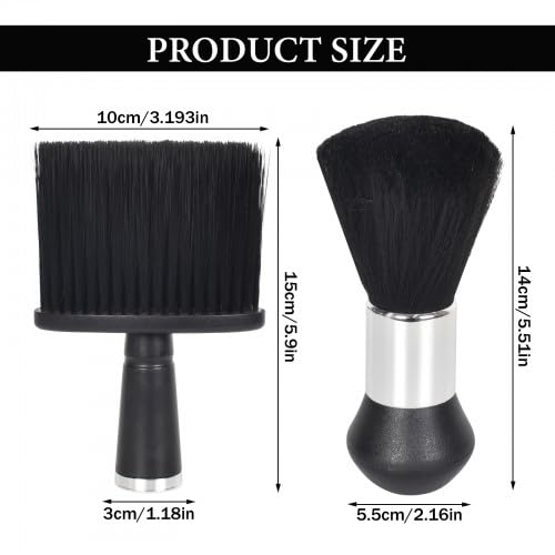 2 Stück Friseur Nacken Bürste, Portable Friseur Nackenpinsel, Friseurbürsten-Set, Weiche Haarschneidebürste, Barber Neck Duster Pinsel für Friseure Friseurladen Salon Frisur Haare Schneiden