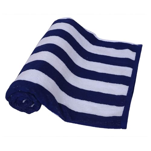 Image of HOME + STUDIO 100% Cotton Towel Used for Hotel Pool /Swimming /Beach /Bath Sheet /Extra Large Size Bath Towel - Pack of 4 - Size 90 CM x 180 CM (36 inch in x 72 inch in) - Blue & White Stripes