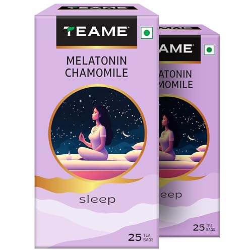 Image of TE-A-ME Melatonin Chamomile, 25 Tea Bags | Herbal Tea | Caffeine Free Tea Bags | Pack of 2