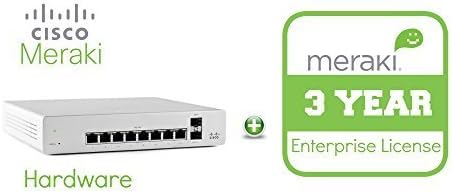 Cisco Meraki Cloud Managed Switch MS220-8P + 3yr of Enterprise Lic. and Support