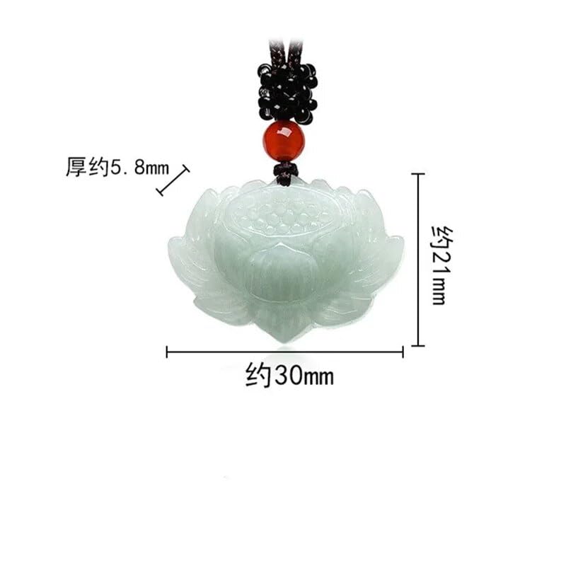 Amazon.co.jp: 手彫り/天然氷種翡翠蓮エメラルドネックレスペンダント