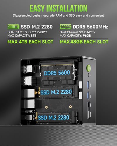 Image of GMKtec K11 Mini Gaming PC, AMD Ryzen 9 8945HS(8C /16T, Up to 5.2GHz), 32GB DDR5 RAM 512GB PCIe 4.0 SSD, Mini Desktop Computer with Oculink, Dual NIC 2.5GbE LAN, Quad Display 8K HDMI /DisplayPort /USB4*2