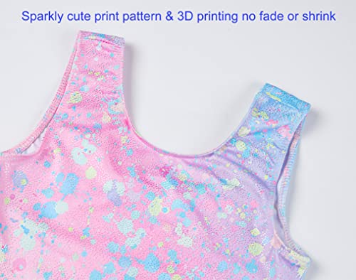 Image of Domusgo Toddler Leotard Gymnastics Long Sleeve, Sparkly Tumbling Dance Leotards for Baby Girls Kids Teens 2-14 Years