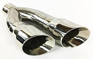 Exhaust Tip 3.00" Inlet 4.00" Outlet 16.00" long Dual Slant Angle Stainless Steel WDWD304016-300-SS Wesdon Exhaust Tip