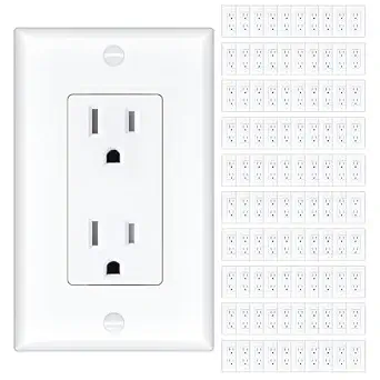 Amico 100 Pack 15 Amp Standard Tamper Resistant Electrical Outlets