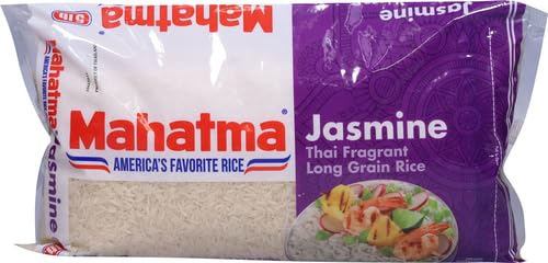 Image of Mahatma Jasmine, 5lb Bag of Rice, Thai, Indian, or Cambodian Fragrant Flavored Rice, Stovetop or Microwave (Pack of 8)