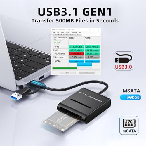 Carcasa externa para SSD mSATA USB 3.0 con aluminio miniatura 3