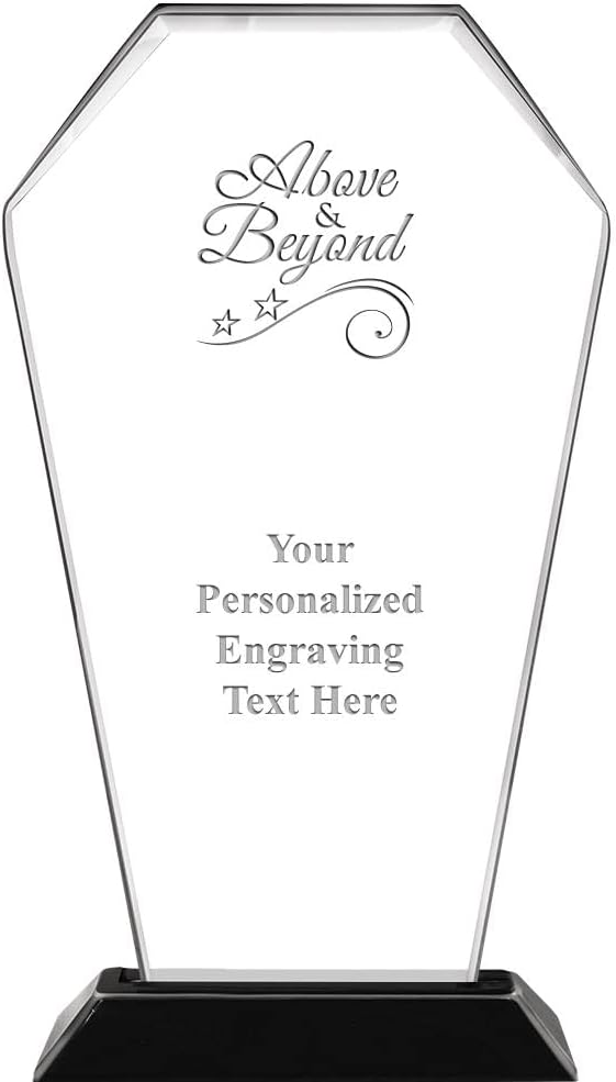Crown Awards Custom Logo 9" Vault Acrylic Award, Includes Free Custom Art Design and Personalized Engraving Text