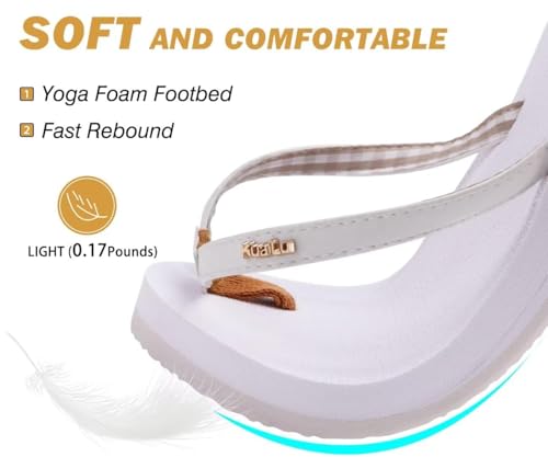 Image of KuaiLu Flip Flops for Women with Arch Support Summer Beach Thong Sandals