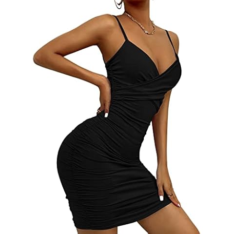 SEAUR Vestido de Fiesta Elástico con Cordón y Recortado Cover