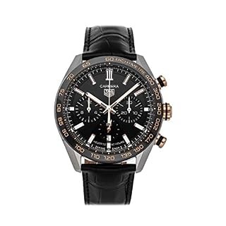 TAG Heuer Carrera Chronograph 44mm CBN2A5A.FC6481 (steel and 18k rose gold, black dial, black alligator strap, TH20-00)