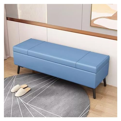 Banc de rangement gain de place bleu de 60 cm de long
