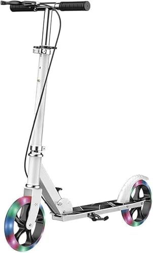 KryZaro耐荷重 150kg 折りたたみ式キックボード 4 段階高さ調整 8 インチタイヤ フットハンドブレーキスタンド付き 子供大人用立ち乗り二輪車 持ち運び便利スクーター