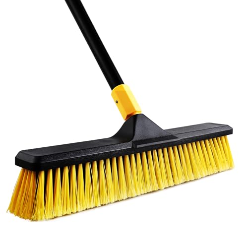 Yocada Besen zum Schieben, 45,7 cm, für den Außenbereich, kommerzieller Schubbesen, robuste Borsten, steife Borsten, 165,9 cm lang, für die Reinigung von Terrasse, Garage, Deck, Beton, Holz, Stein,