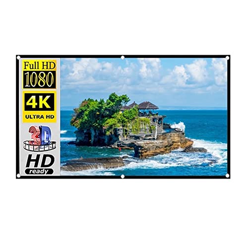 Pantalla de proyector portátil de 106 a 110 pulgadas 16:10 con cortina anti luz y borde negro para proyección 3D HD para juegos y oficina