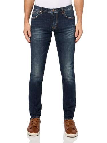A｜X ARMANI EXCHANGE Men's Dark Whisker Wash Skinny Jeans