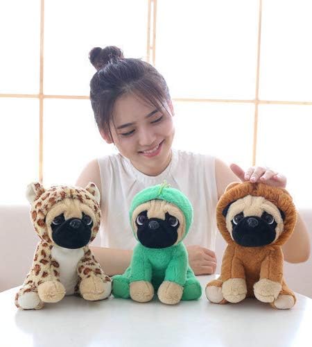 Miniatura 2 de Lindo perro carlino de peluche para cosplay como león marrón, juguete de peluche suave con disfraz de león, gran peluche para perros, animales de