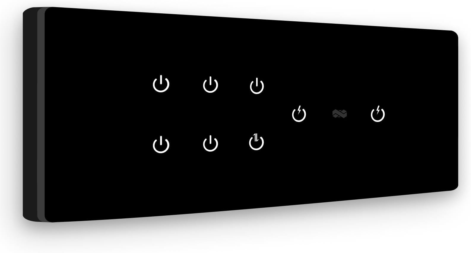 IOTICS Smart Wi-Fi: 8 x switch module. finger touch, remote control, app control. Voice by Google Home/Alexa. Home Automation Solution (Black)