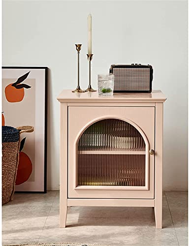 Table de chevet rose meuble de rangement scandinave pour petite chambre
