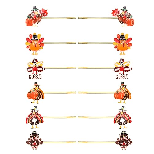 Pinzas para el pelo de pavo para Acción de Gracias y otoño