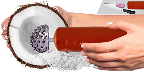 Electric Coconut Scraper, 2 Speed Coconut Scrapers Electrical with Free Knife Sharpener, Black