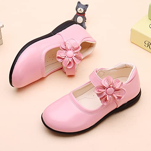 JOEupin Girls Dress Shoes Flower Girl Mary Jane Flats Hook and Loop Slip on Party School Wedding Girls Flat Shoes3
