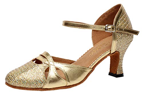 Chaussures de danse latine pour femme pour briller en soirée de salsa et bachata doré 41