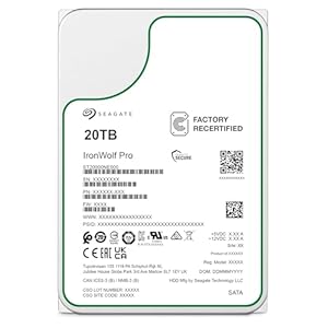 Seagate ST20000NE000 IronWolf Pro 20TB NAS Disco duro interno HDD – CMR 3.5 pulgadas SATA 6Gb/s 7200 RPM (renovado)