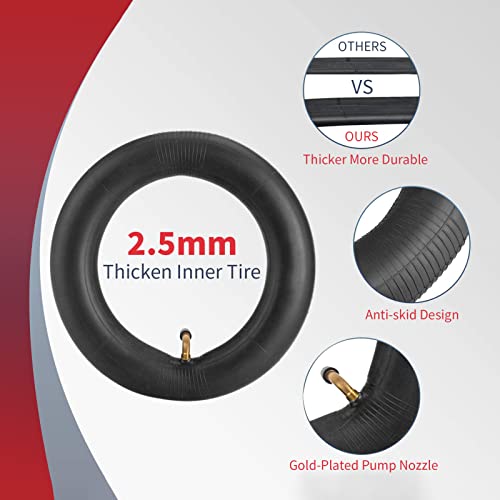 Gugxiom 10In Electric Scooter Tire, Inflatable Rubber Tyre, Scooter Tire Replacement,Scooter Wheels, Electric Scooter Parts, 255X80 Outer Tire And 10X2.50 Inner Tube #TOP3