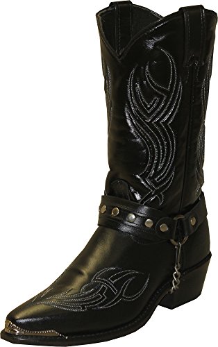 Abilene Men's Sage By Studded Harness Boot Snip Toe Black 11 D(M) Us #TOP14