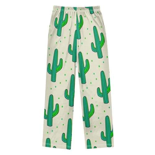 J JOYSAY Cactus Polka Dot Lightyellow Pajamas Pants Soft Long Pajama Bottoms Lounge Sleep Pants Size S-XL2