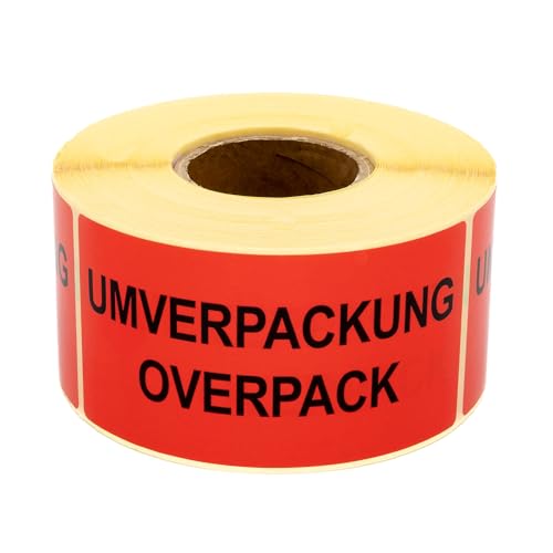 MD Labels Warnetiketten auf Rolle 100x50mm Umverpackung Overpack 500 Stück Haftetiketten Versandhinweis