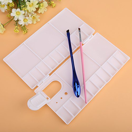 Verfpalet, opvouwbaar 24 roosters Artist Square Plastic Palette Verfbak Aquarel Doos Olieverf Gereedschap Verfdoos - Afbeelding 3