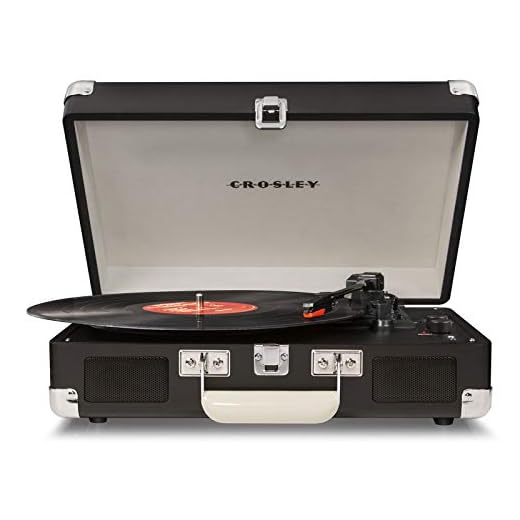 Crosley CR8005D-CB Cruiser Deluxe Vintage 3-Speed Bluetooth Suitcase Vinyl Record Player Turntable, Chalkboard
