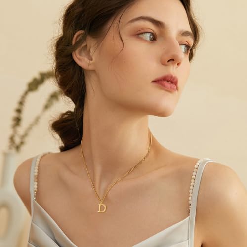 Collar iniciales chapado en oro de 14 quilates