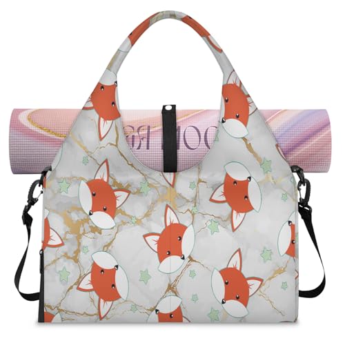 Bolsa deportiva de mármol Art Fox ideal para tus escapadas de fin de semana y sesiones de yoga L