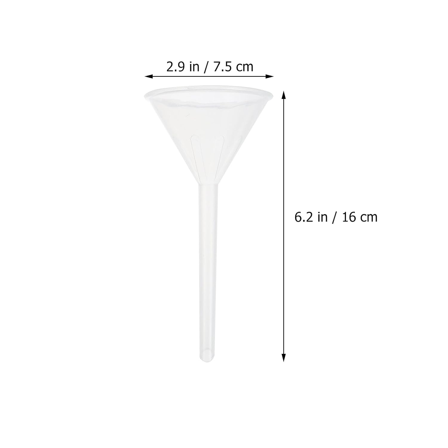 Hemobllo 12pcs 75mm Plastic Laboratory Filling Funnels, Triangle Scientific Filter Funnels Made of Pp Plastic for Lab Liquid Transfer and Bottle Filling