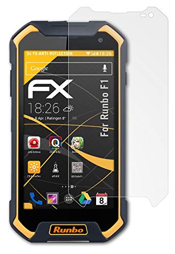 atFoliX Screen Protector compatible with Runbo F1 Screen Protection Film, anti-reflective and shock-absorbing FX Protector Film (3X)