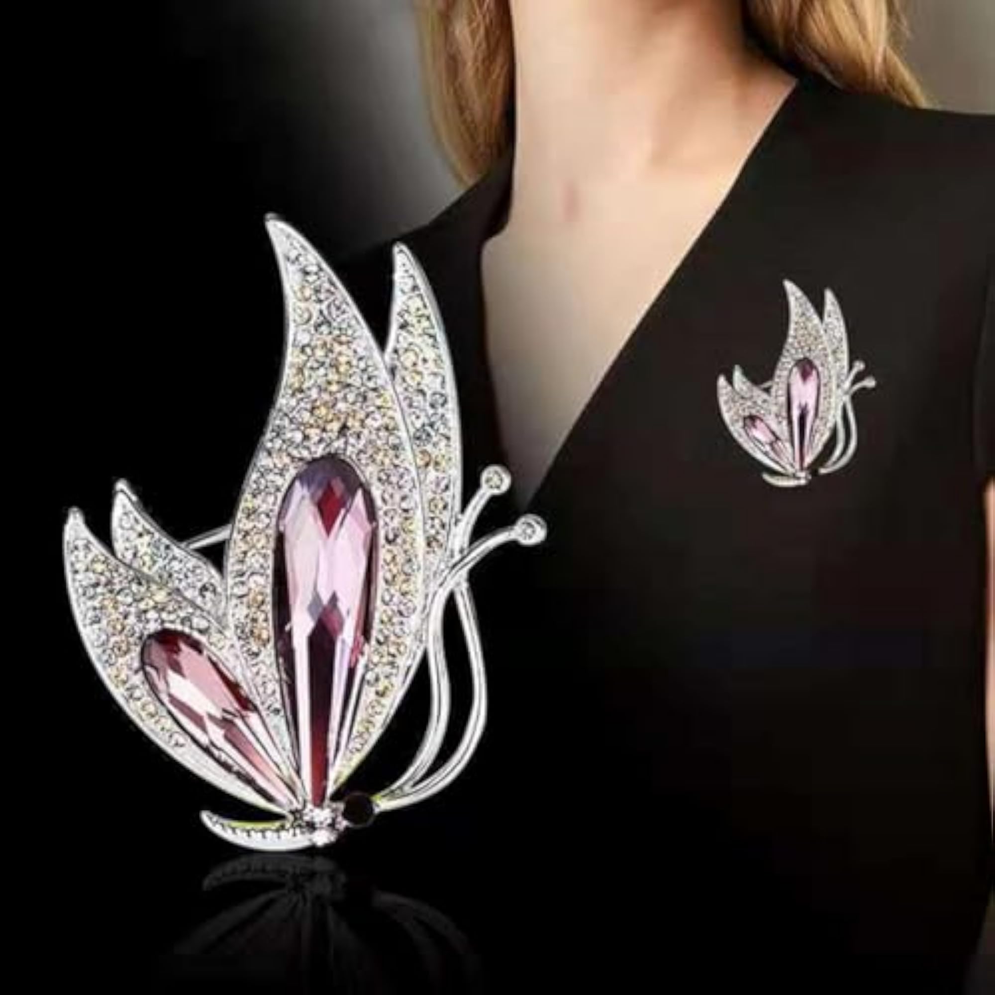Butterfly Rhinestone Brooch Pin for Women