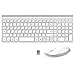 Wireless Keyboard and Mouse,Ergonomic Quiet Silent USB Full Size Pro Compact Keyboards Mice Combo Compatible Laptop Computer Pc for Windows Xp Android(Silver and White)