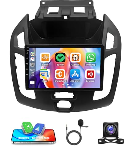 9" Android 13 Double Din Car Stereo for Ford Transit Connect 2014 2015-2018 w/Wireless Carplay Android Auto Touch Screen Car Audio Receiver w/WiFi GPS Bluetooth AHD Backup Camera Mic,SWC/AV in/FM